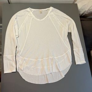 White waffle knit top